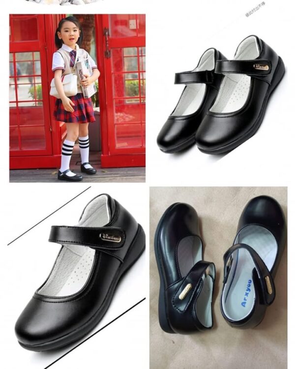 Girls High Quality Leather School Shoes