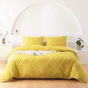 Luxury Tufted Wave Design Duvet Cover Set 7x8 – Soft Microfiber Bedding Set with 2 Pillowcases