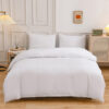 White Microfiber Duvet Cover Set 6x6 – Soft White Duvet Cover, Bedsheet & 2 Pillowcases Bedding Set