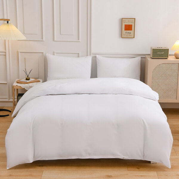 White Microfiber Duvet Cover Set 6x6 – Soft White Duvet Cover, Bedsheet & 2 Pillowcases Bedding Set