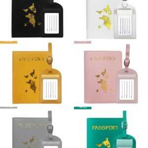 2-in-1 Passport Holder with Luggage Tag – Travel Passport Wallet & Suitcase Tag Set