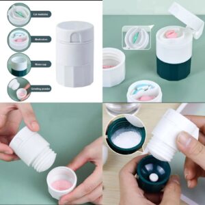 4-in-1 Pill Cutter – Multifunctional Pill Grinder, Divider & Storage Box (White & White-Green)