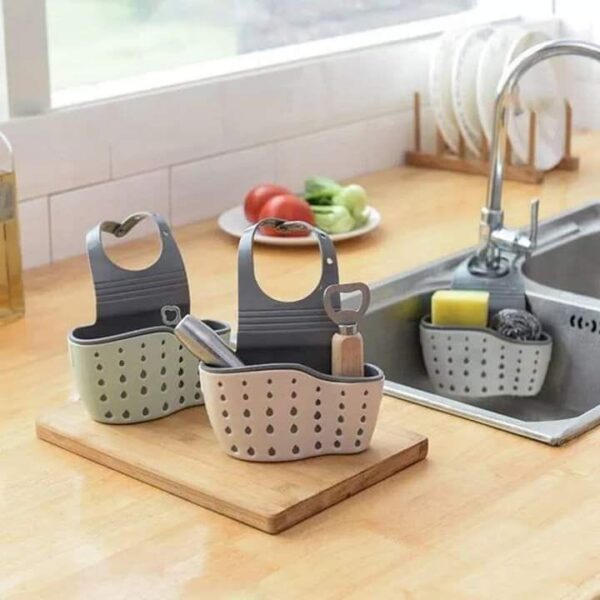 21`1 Double Sided Sink Sider Organizer – TPR+ABS Kitchen & Bathroom Sink Storage Rack (22x12cm)