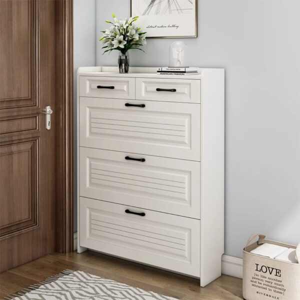 Modern Bucket Flip Shoe Cabinet – Space Saving Multi-Layer Shoe Rack for Hallway & Entryway Storage