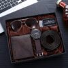 3 Moongrass Men Gift Set – Classic Watch, Belt, Wallet & Sunglasses Luxury Gift Box for Men
