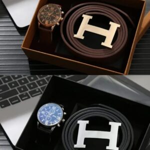 Watch and Wallet Men Gift Set – Stylish Men's Watch & Premium Wallet Gift Box (Black or Brown)