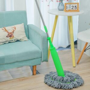 360° Rotating Self-Wringing Twist Mop – Retractable Microfiber Floor Mop for All Floor Types